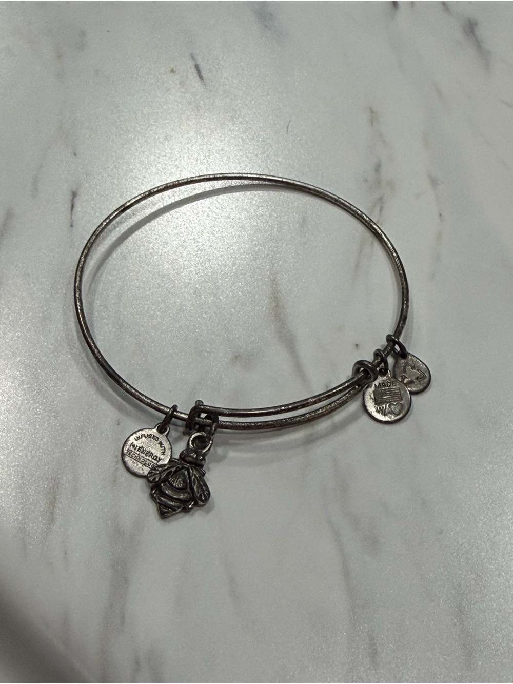 Alex & Ani Bangle Bracelet Jewelry - Silver - Bumble Bee Bug Insect